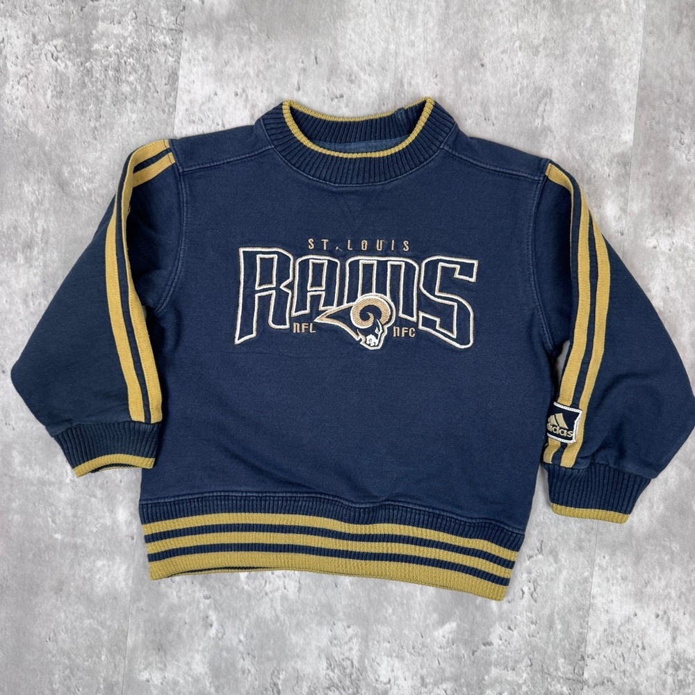 Vintage St Louis Rams Sweatshirt Kids 6 Blue Adidas Pullover NFL Football 90s